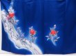 Photo5: 3922T01z910  Japanese Kimono Silk TSUKESAGE Flower Royal blue (5)