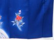 Photo7: 3922T01z910  Japanese Kimono Silk TSUKESAGE Flower Royal blue (7)