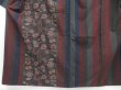 Photo5: 3922T02z920  Japanese Kimono Silk TSUMUGI Flowers Dark brown (5)