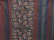 Photo8: 3922T02z920  Japanese Kimono Silk TSUMUGI Flowers Dark brown (8)