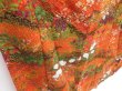 Photo3: 3922T11z810  Japanese Kimono Silk KOMON Flowers Dark orange (3)