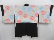 Photo2: 3926T02z670 Vintage Japanese Kimono Silk HAORI Flower Black (2)