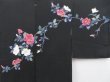 Photo3: 3926T04z610 Vintage Japanese Kimono Silk HAORI Flower Black (3)