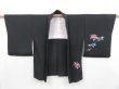 Photo6: 3926T04z610 Vintage Japanese Kimono Silk HAORI Flower Black (6)