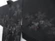 Photo2: 3926T09z520 Vintage Japanese Kimono Silk HAORI Maple Black (2)