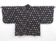 Photo1: 3927T10z390 Vintage Japanese Kimono Silk HAORI  Black (1)