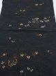 Photo1: 2P01z70  Japanese Kimono Silk  FABRIC Heian era Black 37.0x13.6 (1)