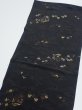 Photo3: 2P01z70  Japanese Kimono Silk  FABRIC Heian era Black 37.0x13.6 (3)