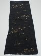 Photo5: 2P01z70  Japanese Kimono Silk  FABRIC Heian era Black 37.0x13.6 (5)