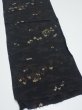 Photo2: 2P02z70  Japanese Kimono Silk  FABRIC Heian era Black 37.4x13.8 (2)