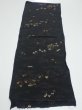 Photo5: 2P02z70  Japanese Kimono Silk  FABRIC Heian era Black 37.4x13.8 (5)