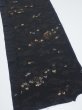 Photo2: 2P04z90  Japanese Kimono Silk  FABRIC Heian era Black 48.8x13.6 (2)