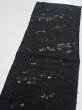 Photo3: 2P04z90  Japanese Kimono Silk  FABRIC Heian era Black 48.8x13.6 (3)