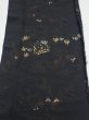 Photo1: 2P05z70  Japanese Kimono Silk  FABRIC Heian era Black 55.9x9.4 (1)