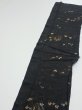 Photo3: 2P05z70  Japanese Kimono Silk  FABRIC Heian era Black 55.9x9.4 (3)