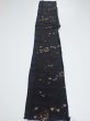 Photo5: 2P05z70  Japanese Kimono Silk  FABRIC Heian era Black 55.9x9.4 (5)