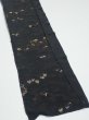 Photo2: 2P06z70  Japanese Kimono Silk  FABRIC Heian era Black 55.1x9.6 (2)