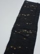 Photo3: 2P06z70  Japanese Kimono Silk  FABRIC Heian era Black 55.1x9.6 (3)