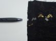 Photo6: 2P06z70  Japanese Kimono Silk  FABRIC Heian era Black 55.1x9.6 (6)