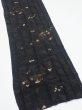 Photo2: 2P07z140  Japanese Kimono Silk  FABRIC Heian era Black 81.5x13.6 (2)