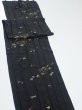 Photo3: 2P07z140  Japanese Kimono Silk  FABRIC Heian era Black 81.5x13.6 (3)