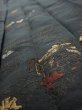 Photo4: 2P07z140  Japanese Kimono Silk  FABRIC Heian era Black 81.5x13.6 (4)