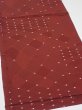 Photo2: 2P01z60  Japanese Kimono Silk  FABRIC  Brown 40.2x14.4 (2)