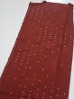 Photo3: 2P04z60  Japanese Kimono Silk  FABRIC  Brown 42.5x14.2 (3)