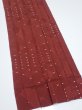 Photo2: 2P07z110  Japanese Kimono Silk  FABRIC  Brown 78.7x14.2 (2)