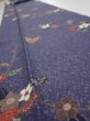 Photo4: 2R09z60  Japanese Kimono Silk  FABRIC Flower Navy-Gray 86.6x7.1 (4)