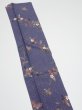 Photo3: 2R10z30  Japanese Kimono Silk  FABRIC Flower Navy-Gray 37.0x7.1 (3)