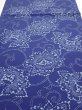 Photo1: 2R01z60  Japanese Kimono Silk  FABRIC Peony Indigo 41.3x14.6 (1)