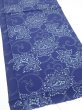 Photo2: 2R01z60  Japanese Kimono Silk  FABRIC Peony Indigo 41.3x14.6 (2)