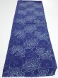 Photo5: 2R01z60  Japanese Kimono Silk  FABRIC Peony Indigo 41.3x14.6 (5)