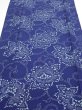 Photo1: 2R03z  Japanese Kimono Silk  FABRIC Peony Indigo (1)