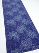 Photo2: 2R03z  Japanese Kimono Silk  FABRIC Peony Indigo (2)