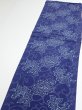 Photo3: 2R03z  Japanese Kimono Silk  FABRIC Peony Indigo (3)