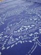 Photo4: 2R03z  Japanese Kimono Silk  FABRIC Peony Indigo (4)