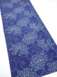 Photo2: 2R06z90  Japanese Kimono Silk  FABRIC Peony Indigo 66.9x14.6 (2)