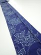 Photo1: 2R09z50  Japanese Kimono Silk  FABRIC Peony Indigo 79.5x6.7 (1)