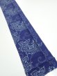 Photo2: 2R09z50  Japanese Kimono Silk  FABRIC Peony Indigo 79.5x6.7 (2)