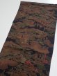 Photo3: 2R01z60  Japanese Kimono Crepe Silk  FABRIC Edo era Black 39.4x14.2 (3)