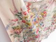 Photo3: 4001T06z900 Vintage Japanese Kimono Silk TSUKESAGE Flowers Off-white (3)