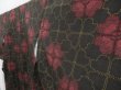 Photo2: 4001T09z780 Vintage Japanese Kimono Silk TSUMUGI Flower Dark brown (2)