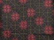 Photo5: 4001T09z780 Vintage Japanese Kimono Silk TSUMUGI Flower Dark brown (5)