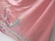 Photo4: 4001T11z1100  Japanese Kimono Silk FURISODE Flying crane Pink (4)