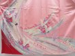 Photo5: 4001T11z1100  Japanese Kimono Silk FURISODE Flying crane Pink (5)