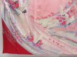 Photo6: 4001T11z1100  Japanese Kimono Silk FURISODE Flying crane Pink (6)