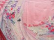 Photo8: 4001T11z1100  Japanese Kimono Silk FURISODE Flying crane Pink (8)