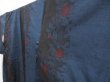 Photo2: 4008T02z790 Vintage Japanese Kimono Silk TSUMUGI Camellia Dark blue (2)